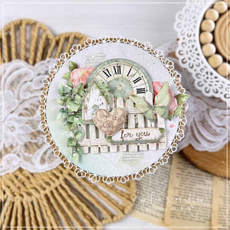 Shabby Chic Round Card | House of Roses by Stamperia